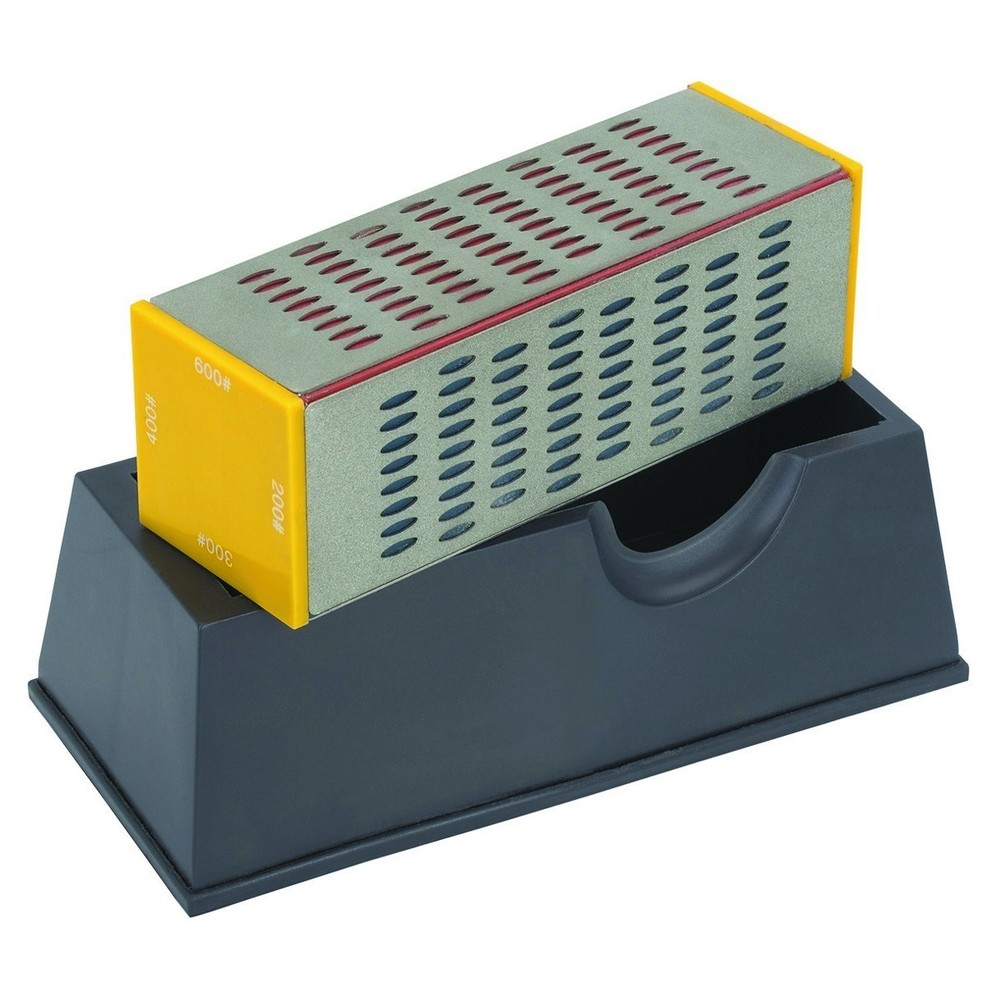 NEW DIAMOND HONE BLOCK STONE KNIFE SHARPENER WET DRY 4 SIDE