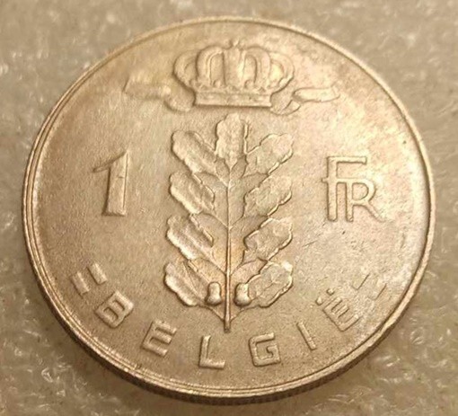 1971 BELGIAN 1 FRANC COIN