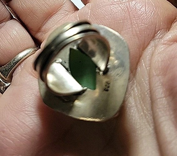 I Think Stone Is Chryoprase With Ring Marked 925 Size 5.75"