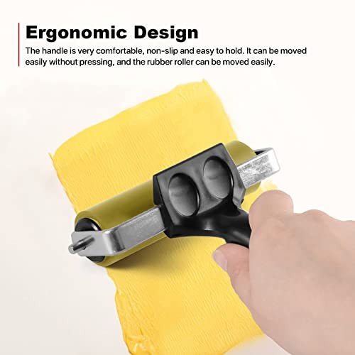 3 Pack Brayer Rollers for Crafting, Vinyl Rubber Roller Brayers, Printmaking