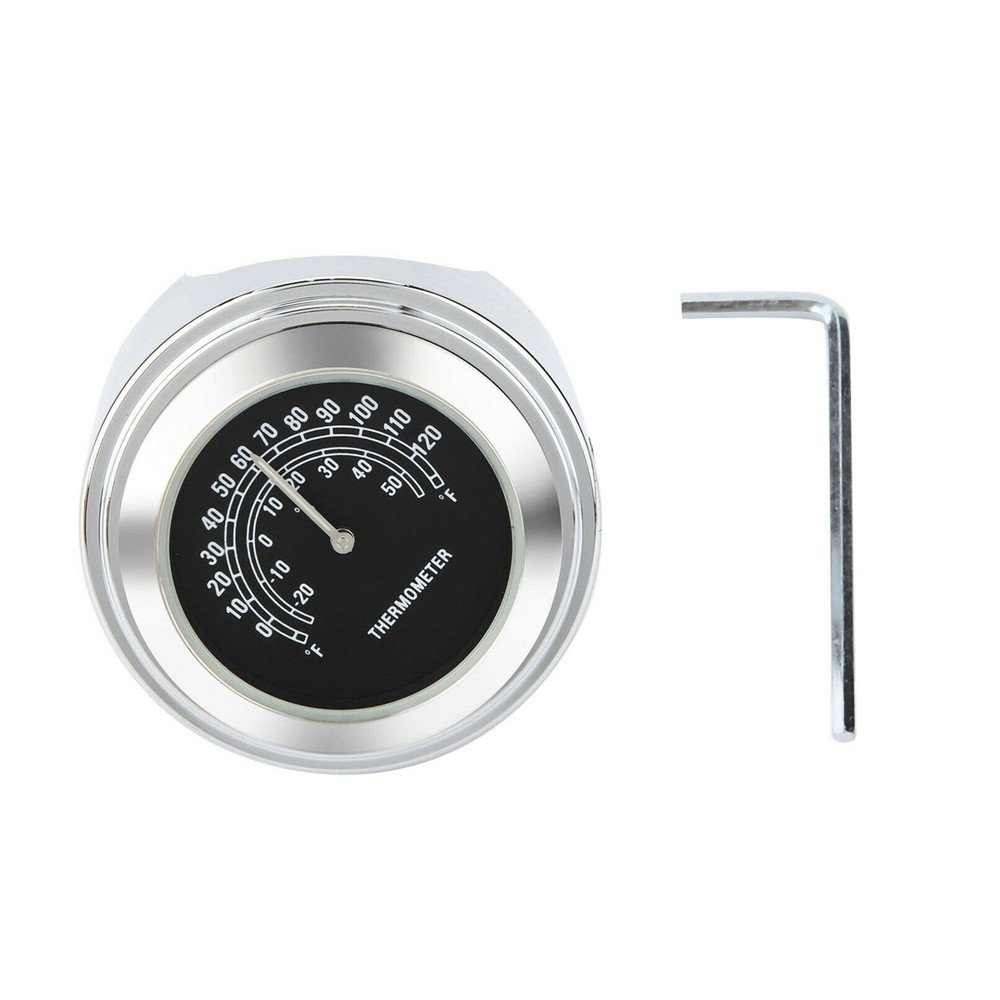 Waterproof Motorcycle Mobike Front Chrome Handlebar Mount Thermometer Luminous A