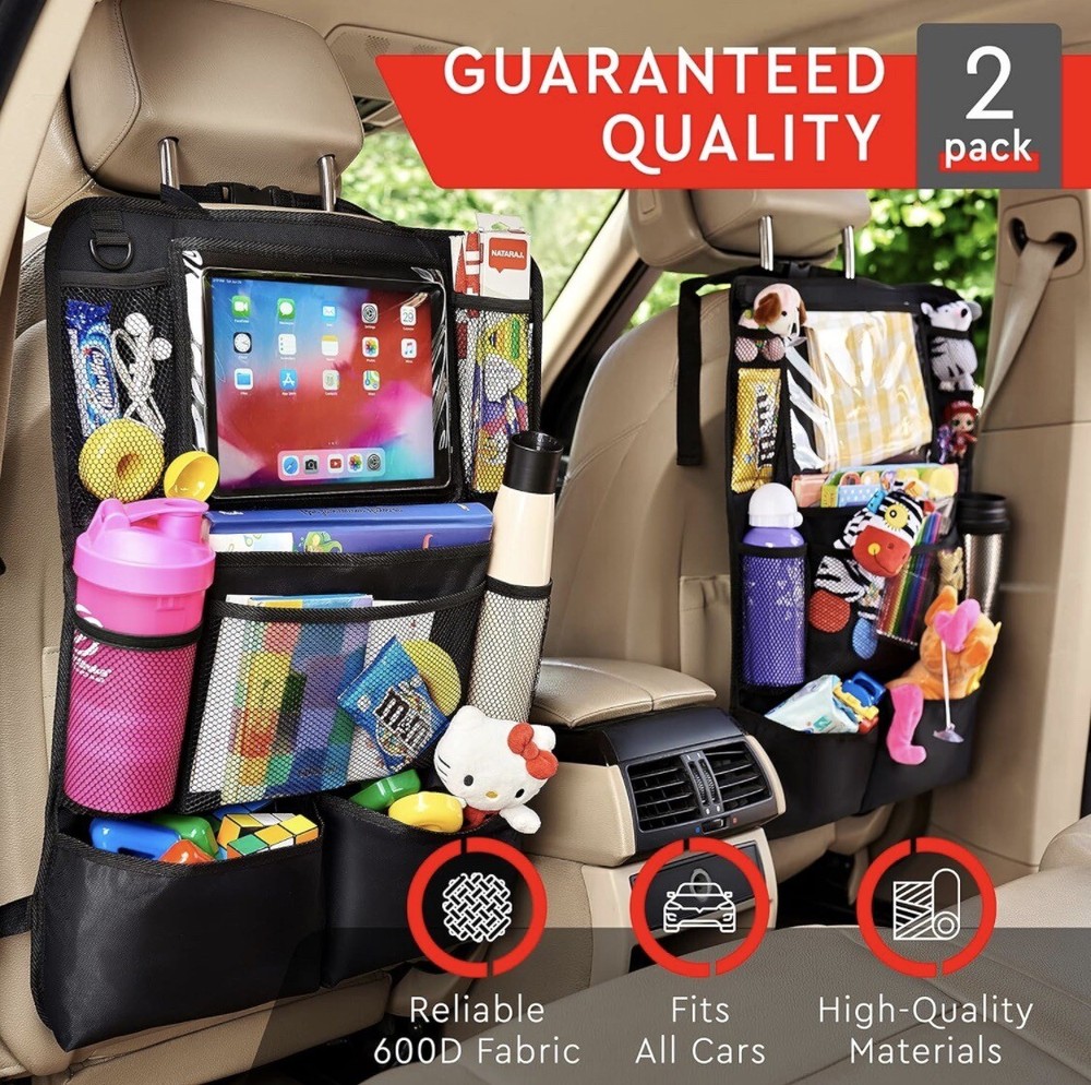 Multi-Pockets Front-Back Seat Car Organizer/Storage with Touch Screen Tablet Hol