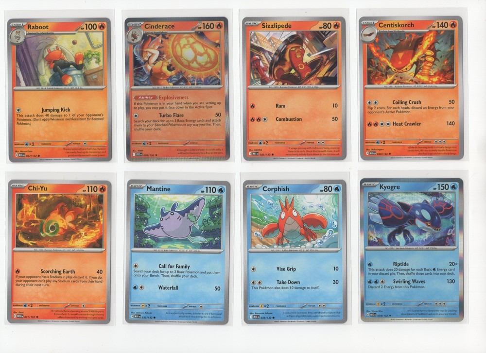 Pokemon ME1 Mega Evolution C/U/R Complete Set 122 Cards