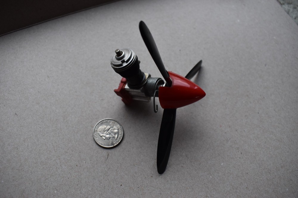 Vintage small RC airplane motor. Spring start.