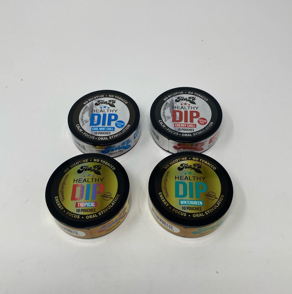 TeaZa Herbal Energy Mini Sampler 4-Pack - Cool Mint Chill, Cherry Chill