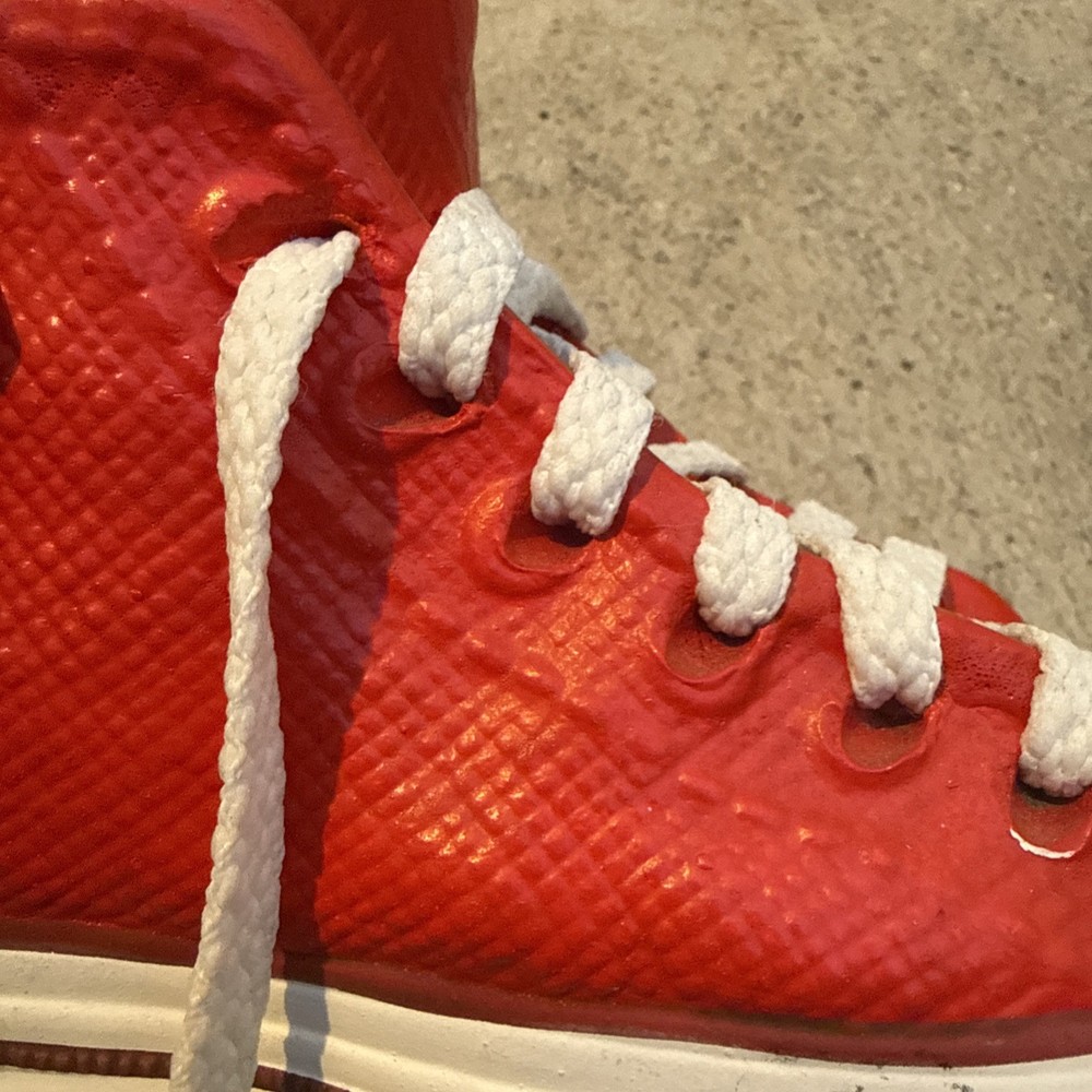 Vintage Red And White Converse Planter