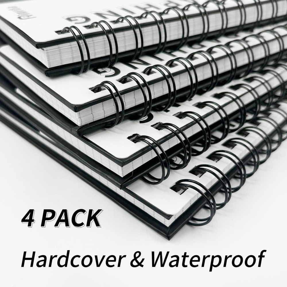 Large Lined Notebook Spiral Notebook 8.5" x 11"-4 Pack LINED Notebook 7mm Rul...