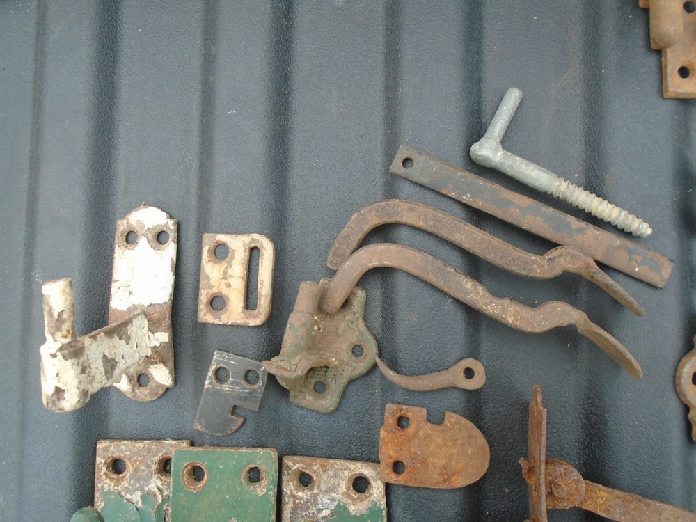 late 1800's Shutter Hinge & Latch Hardware lot