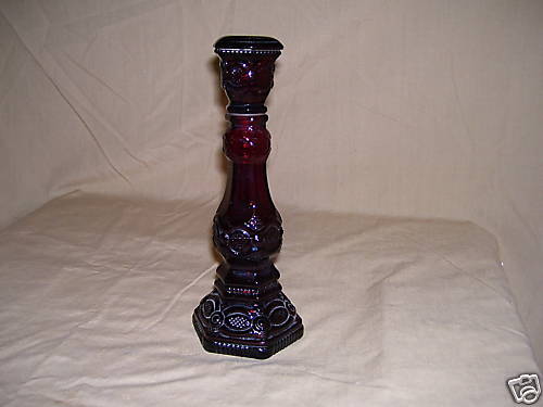 Avon Crystal Cape Cod Ruby Candlestick