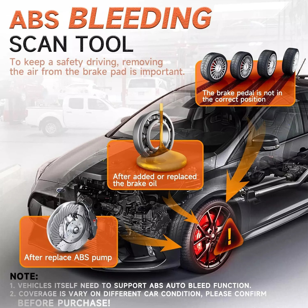Bi-directional Car Scanner ABS Bleeding SAS SRS OBD2 Code Reader Diagnostic Tool