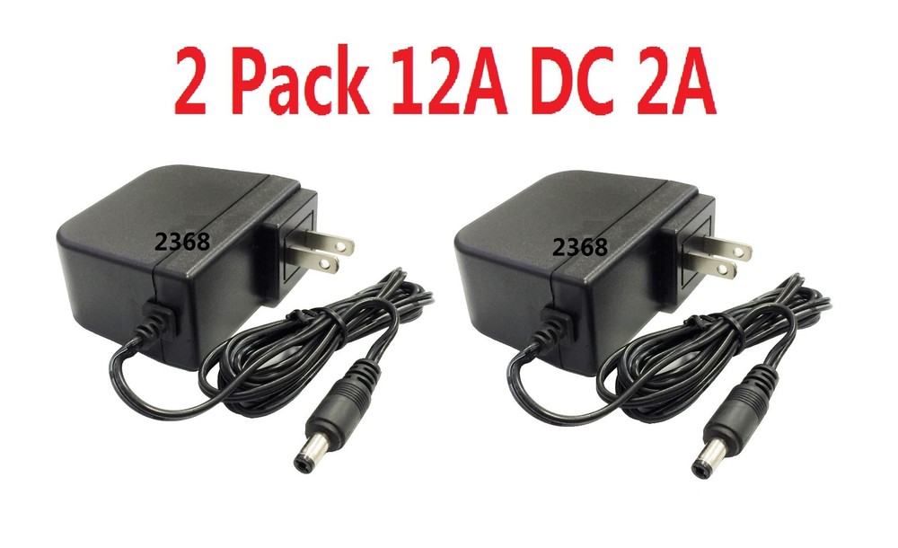 2 Pack 12V DC 2 Amp Surveillance Camera Power Supply For Lorex Camera