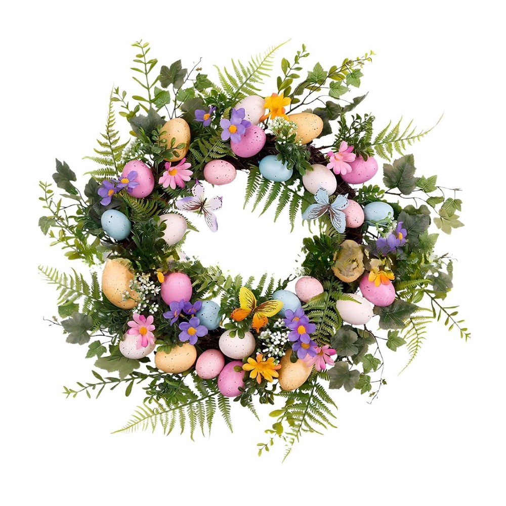 Easter Egg Wreath, Easter Door Garland,Artificial Easter Wreaths for Front Door