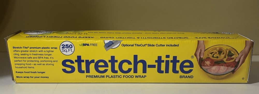 Stretch-Title Plastic Food Wrap: Slide Cutter/Extra Strong