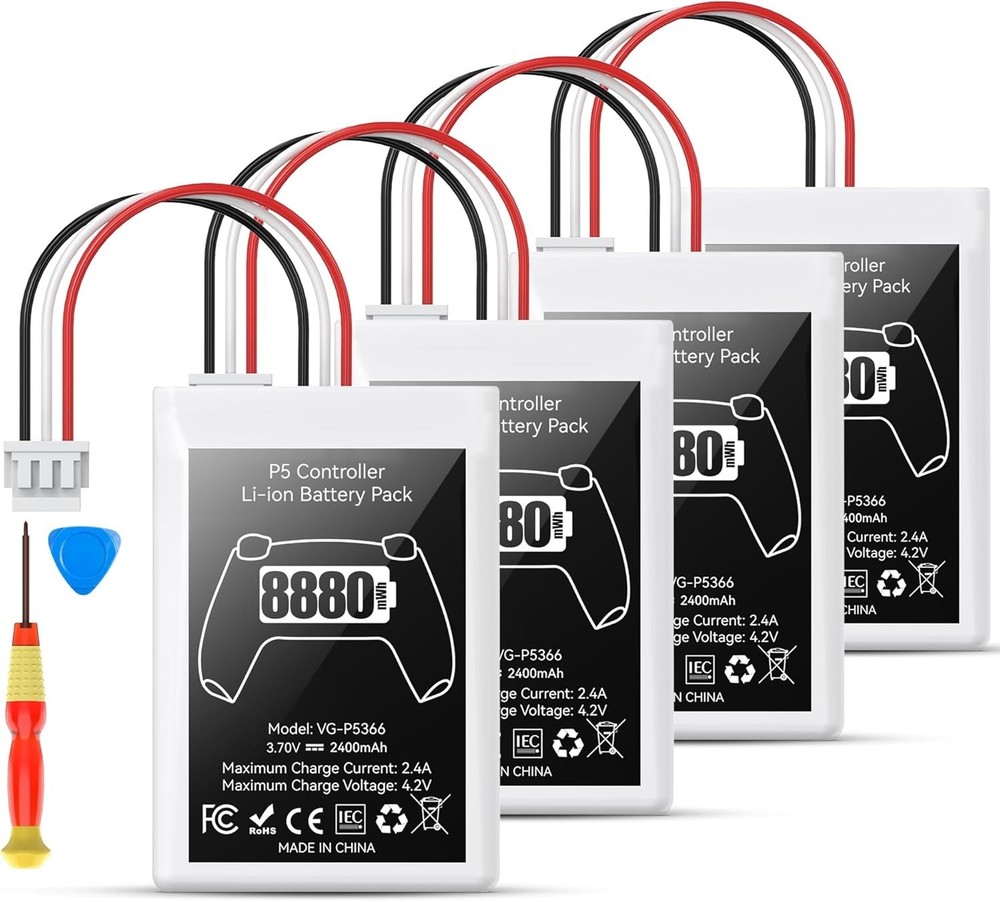 4 Packs Controller Battery for PS5, 8880mWh High Capacity Controller Battery ...