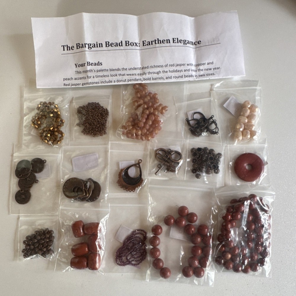 Bargain Bead Box “Earthen Elegance” Jewelry Making Kit Beads Chains Findings