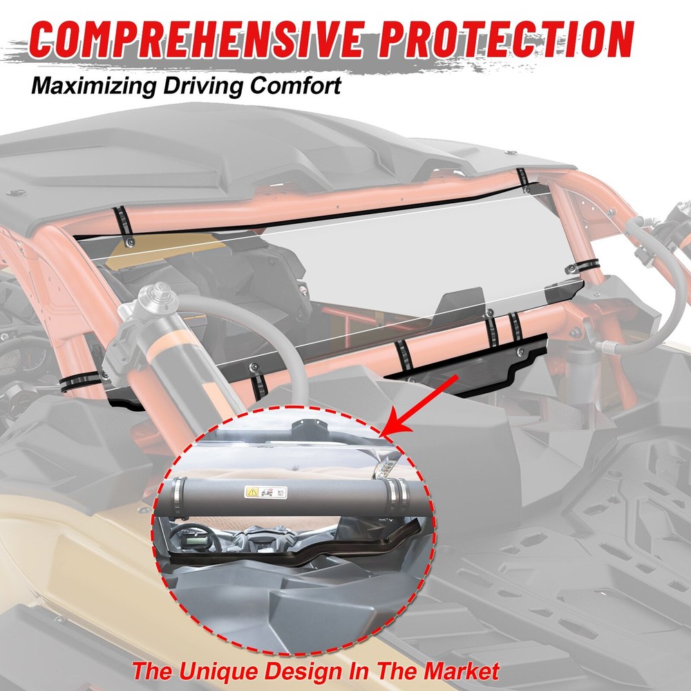 UTV Back Window Rear Windshield Polycarbonate for Can Am Maverick X3 2017-2024