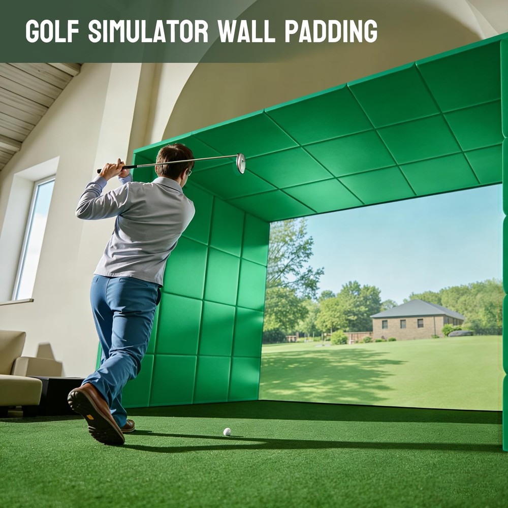 12 Pack Golf Wall Padding Panels Golf Simulator Padding for Walls, Safety Foa...