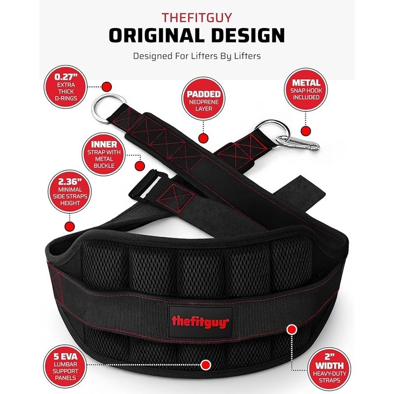 Belt for Belt Squats Rack Attachment & Squat Machine Structured Back Support