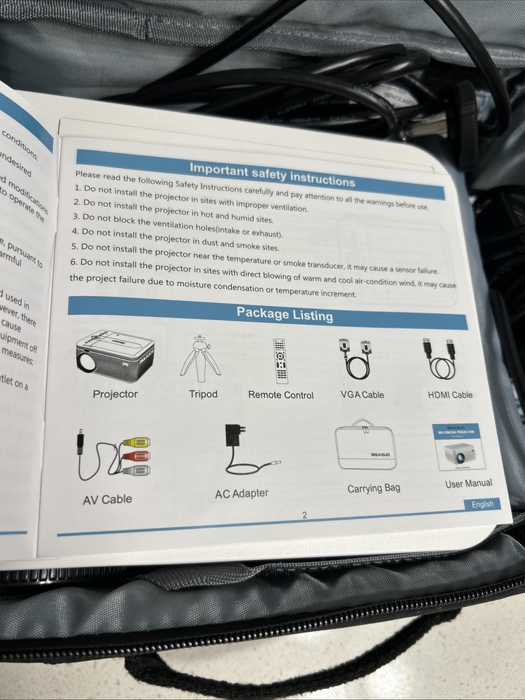 BIGASUO Projector Model PRO302