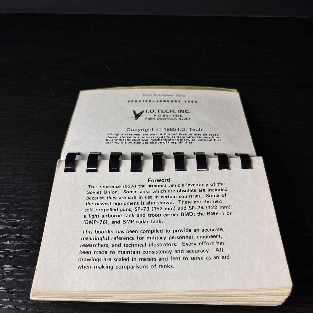 Soviet Armored & Tactial Vehicles Visual Reference Handbook 1985 I.D.Tech Inc