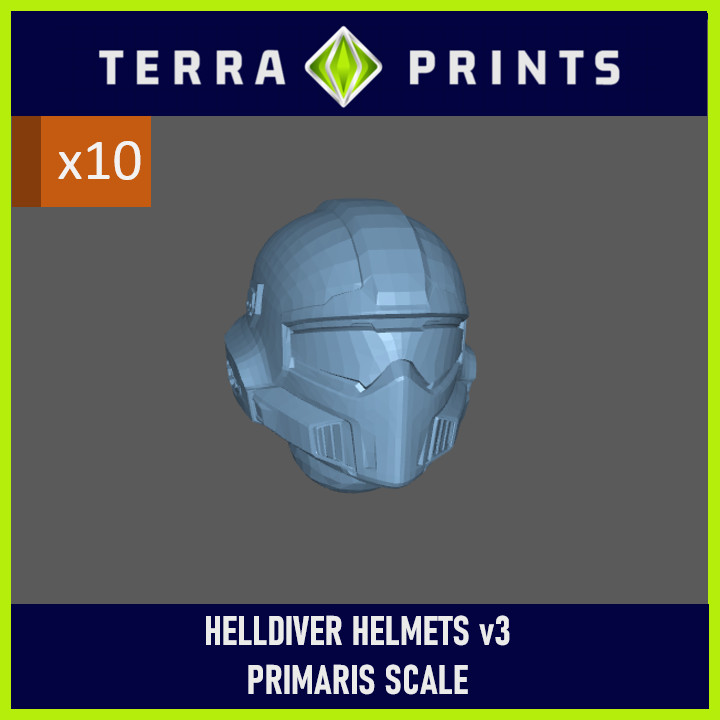 HELLDIVER HELMET v3 (10x) compatable with warhammer 40k Primaris