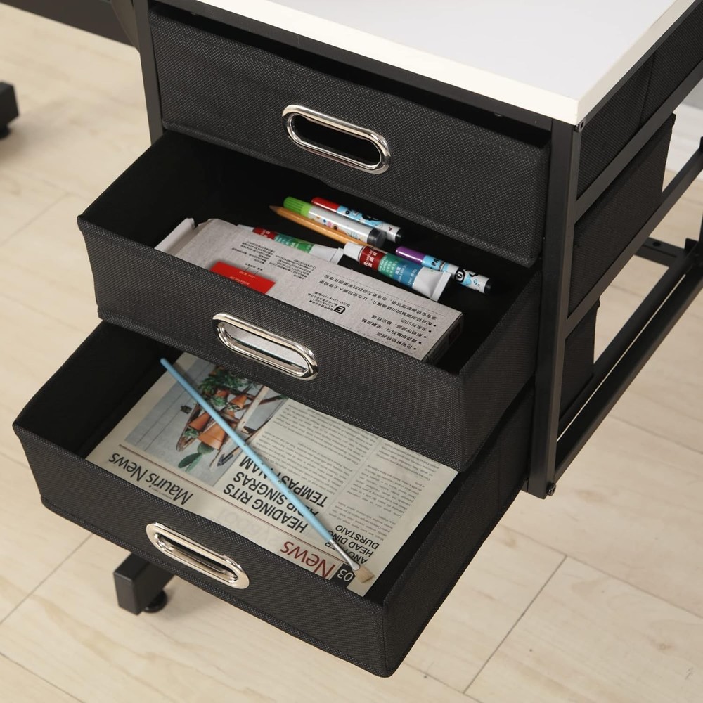 Adjustable Drafting Table with Stool & Storage Art Desk for Drawing Crafting