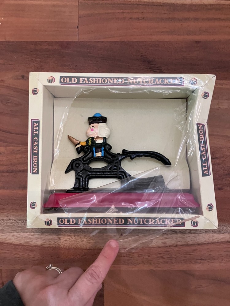 Old Fashioned Nutcracker All Cast Iron Red Base New In Box