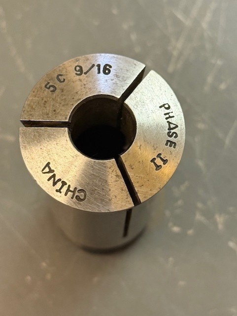 Phase II 9/16" Round Smooth 5C Collet w/Internal Threads