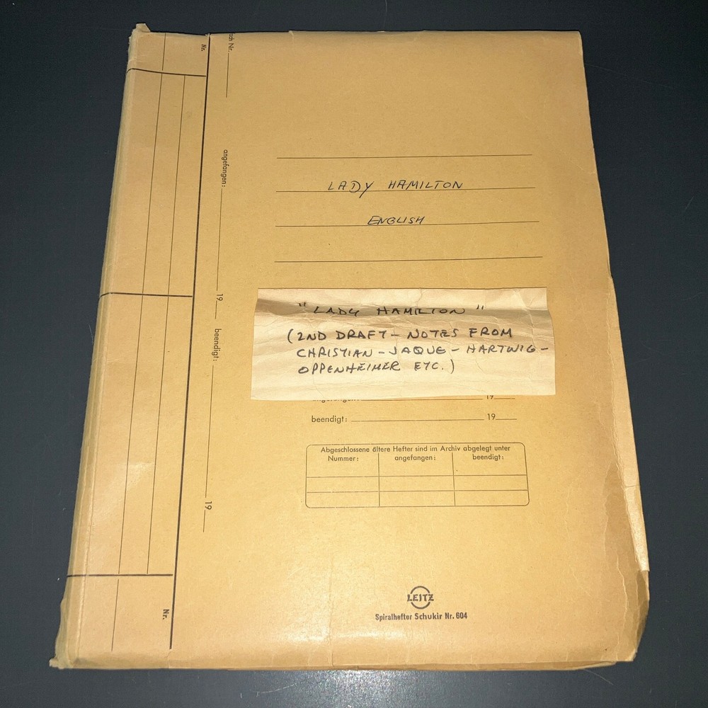 Original 1968 Emma Hamilton Movie Script 2nd Draft Historical Drama Notes COA