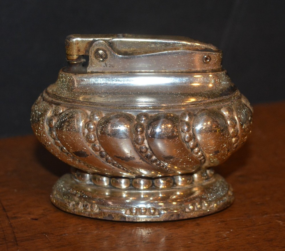 VTG RONSON Silver Plated Table Lighter CROWN