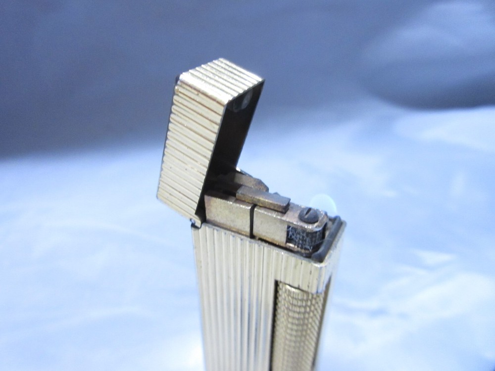 Ignition Confirmed Dunhill Roller Gas Lighter Stripe Gold Plated Japan [Used]