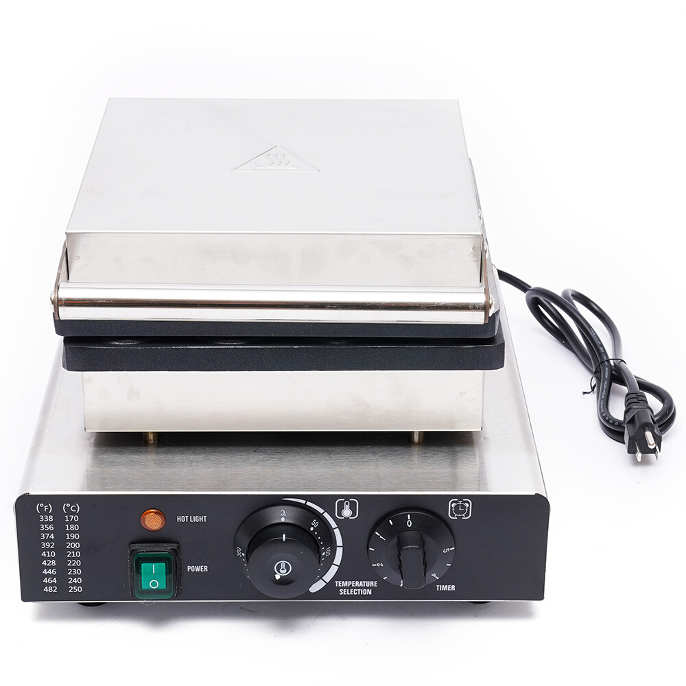 16-Grid Waffle Baker Commercial Nonstick Waffle Machine Time Temperature Control