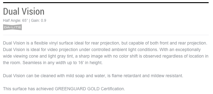 DA-LITE 90839 - FAST-FOLD DELUXE 7.5'x10' REPLACEMENT SURFACE - DUAL VISION