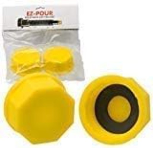 Solid Base Replacement Gas Can Cap - Yellow Coarse Thread Cap to Prevent Fuel...