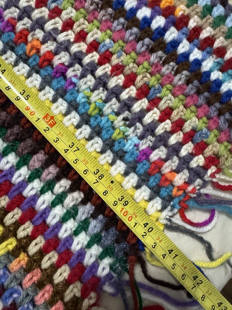 Multi-colored Handmade Afghan 27.5”X40”