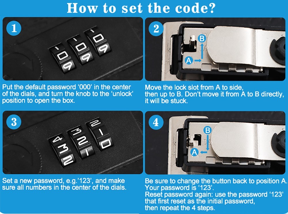 MAIL DELIVERY BOX WITH CODED LOCK WALL MOUNTED SECURITY METAL MAILBOX WITH LID