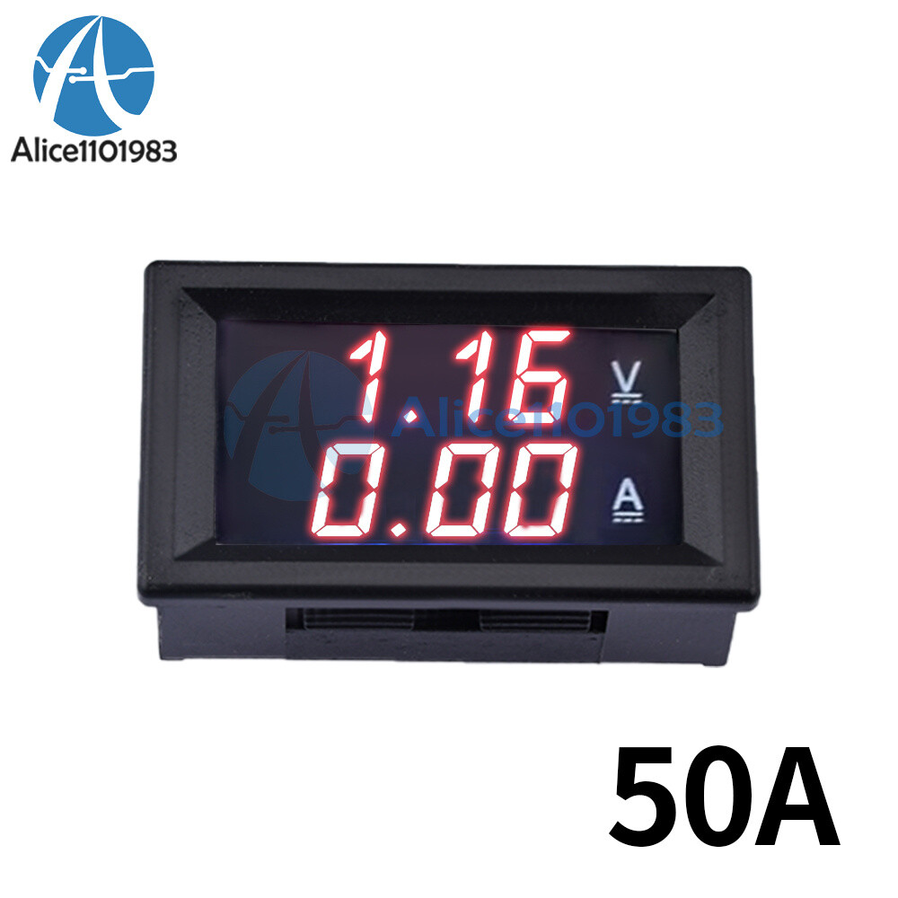 Digital Voltmeter Ammeter 100V 10A 50A 100A LED Display Amp Volt Current Meter
