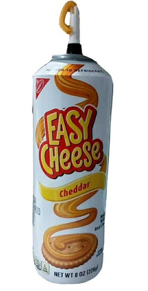 NABISCO EASY CHEESE CHEDDAR SPREADABLE NO NEED TO REFRIGERATE 5 PKS