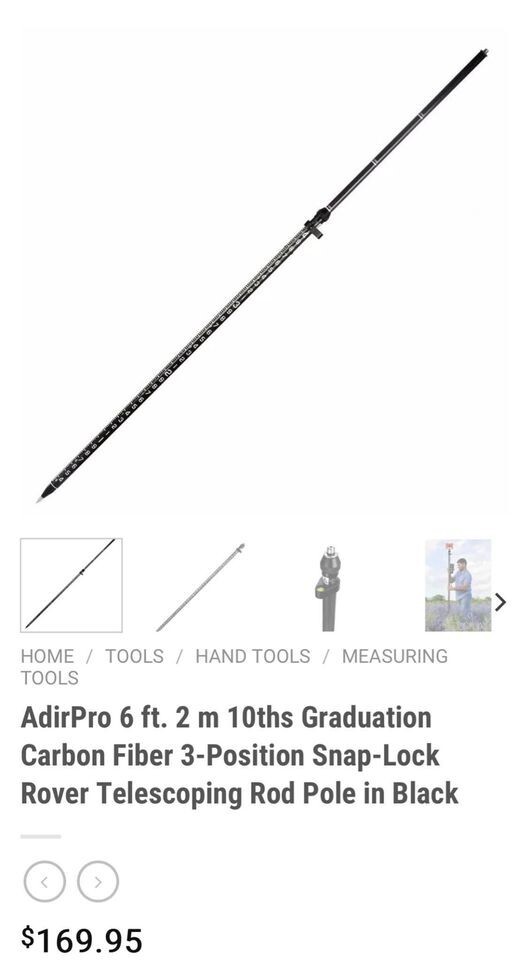 AdirPro Graduation Telescoping Rod Pole 6' 2M