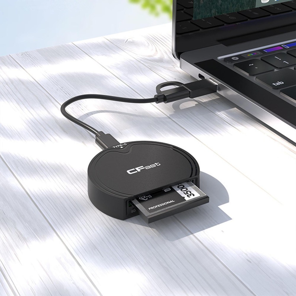 For CFast 2.0/SD Card Reader USB 3.2 GEN2 10Gbps Data Card Adapter Plug&Play