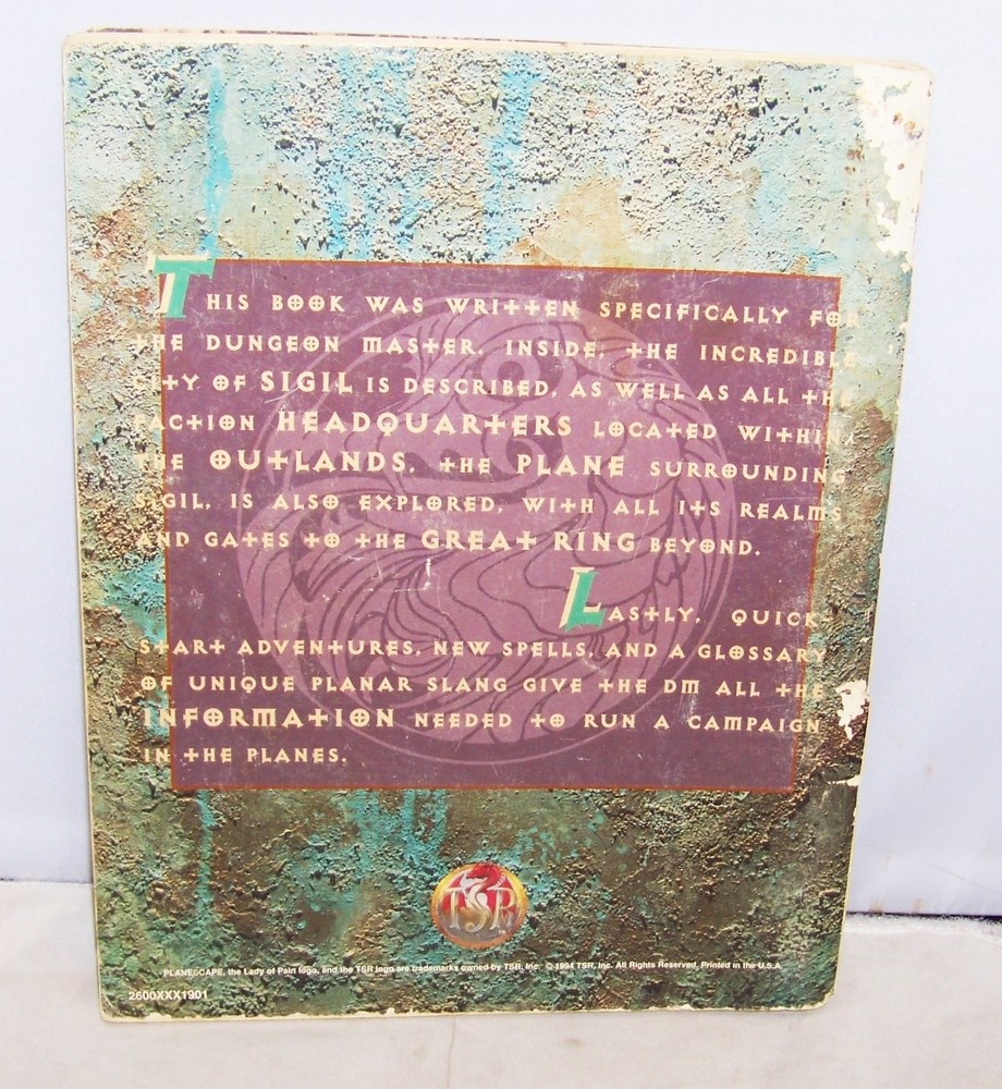 TSR ADVANCED DUNGEONS & DRAGONS CAMPAIGN SETTING PLANSCAPE SIGIL & BEYOND 1994