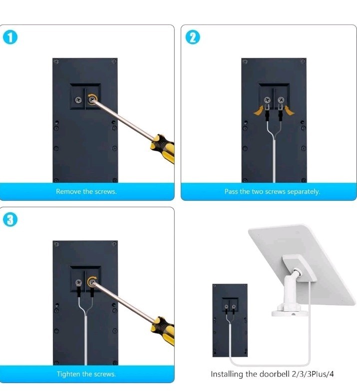 Solar Panel Kit 5V 3 Meter Cord (Universal For Video Door Bell) Fork Connector