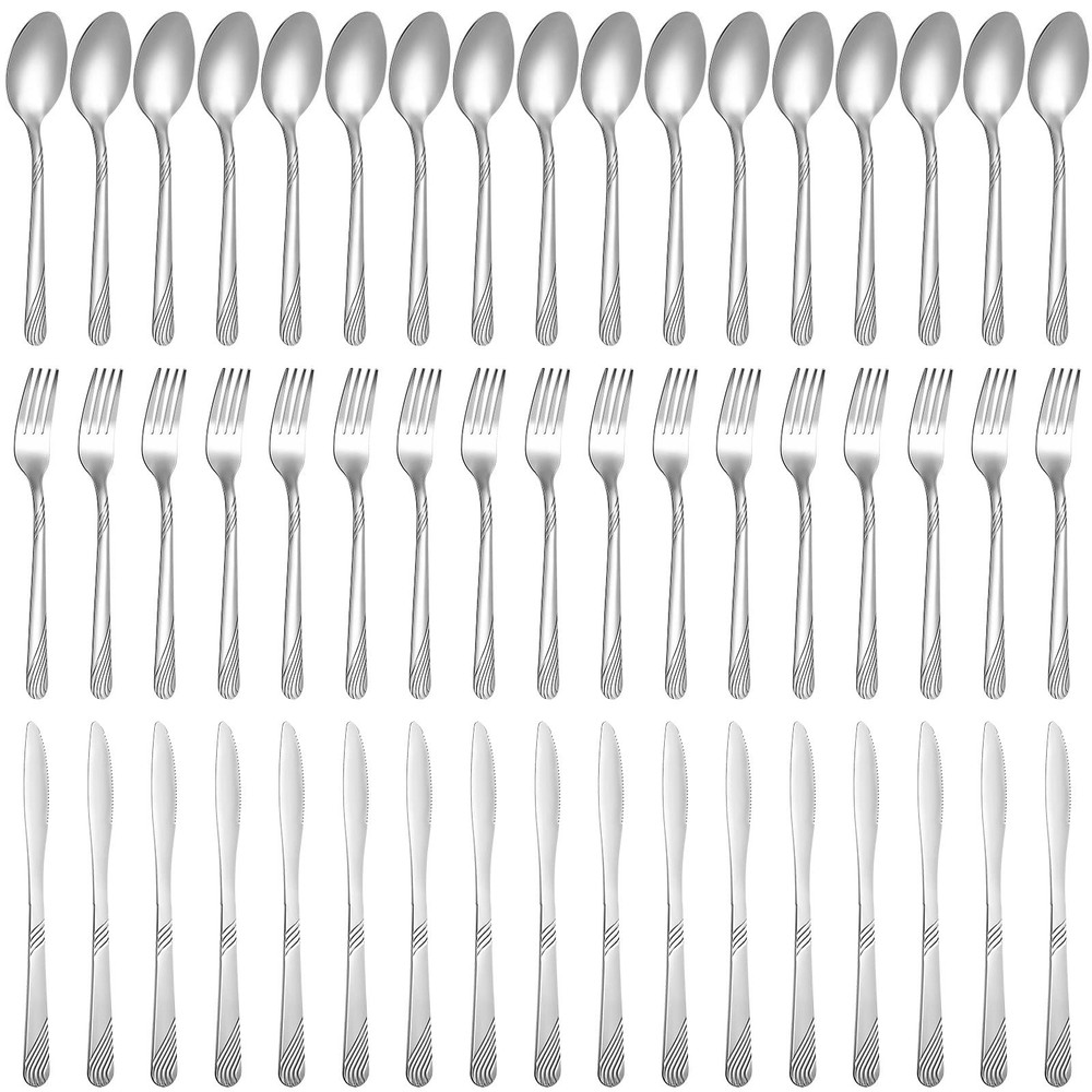 201 Pcs Thin Silverware Set Stainless Steel Flatware Sets Service for 67 Silv...