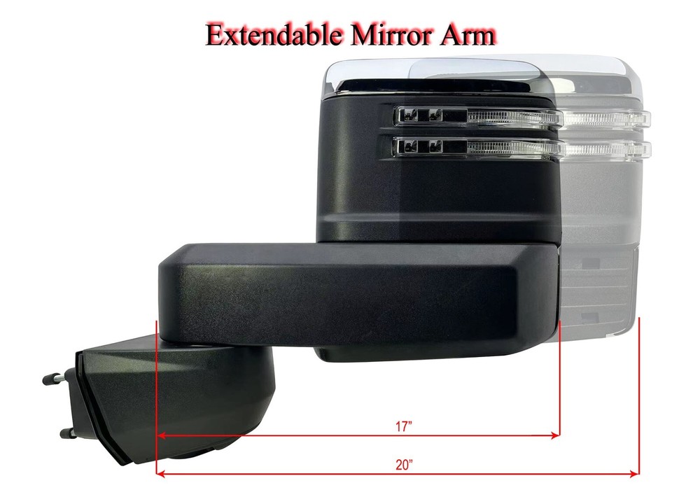 Driver Left Side Chrome Tow Mirror For 19-25 Chevy Silverado GMC Sierra