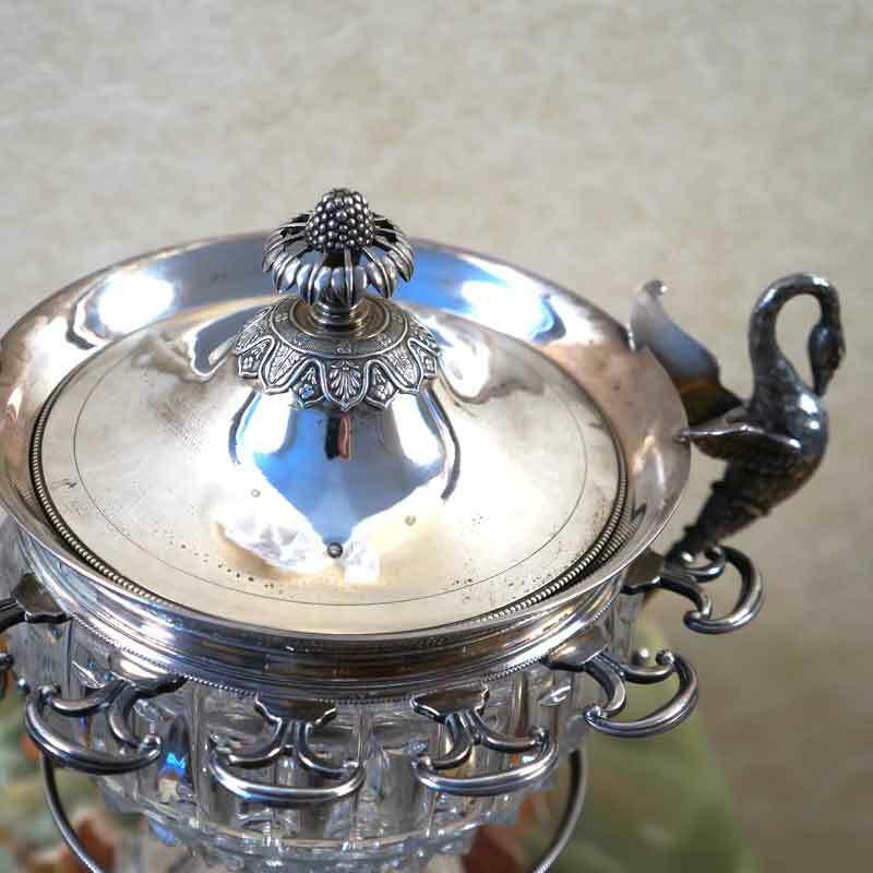 Vintage Britain Silver Crystal Centerpiece