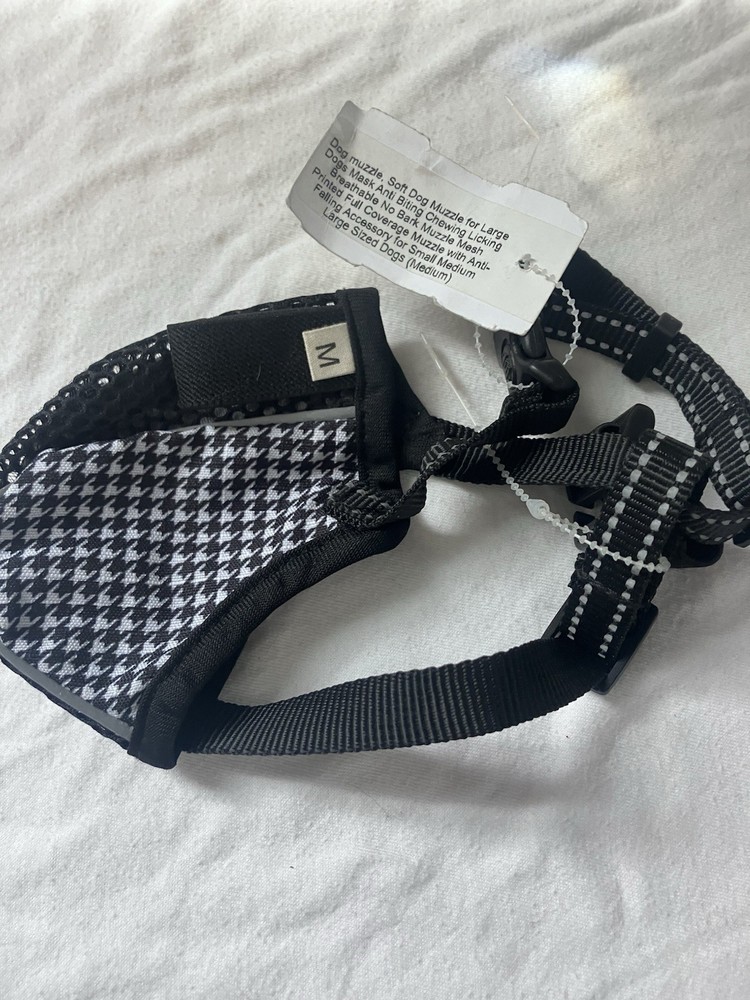 New Size Medium Black Houndstooth Dog Muzzle Basket Cover