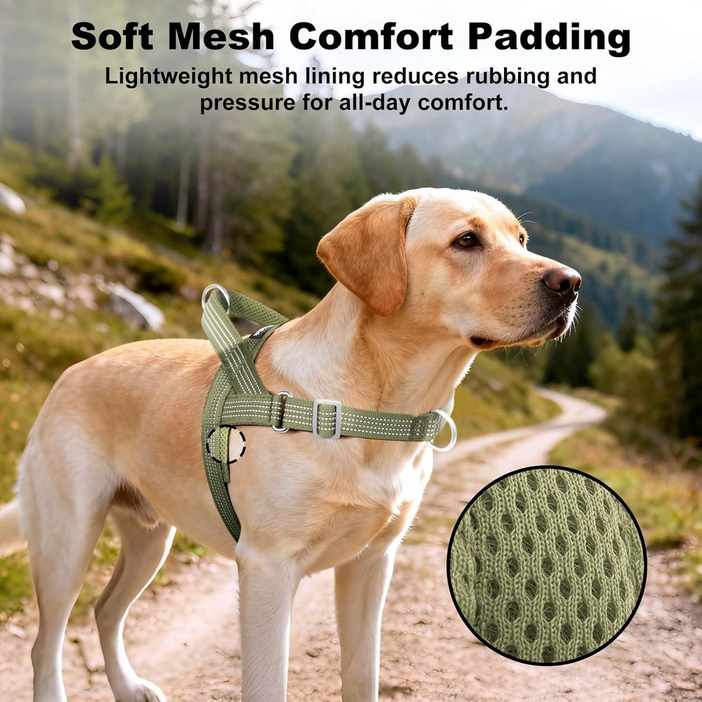 No Pull Dog Harness with Handle, Adjustable Mesh Padded Reflective Walking Harne