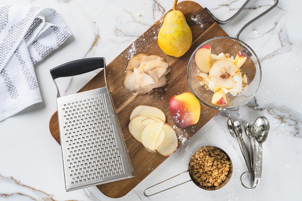 4-Sided Boxed Grater with Surface Glide Technology for Efficient Grating