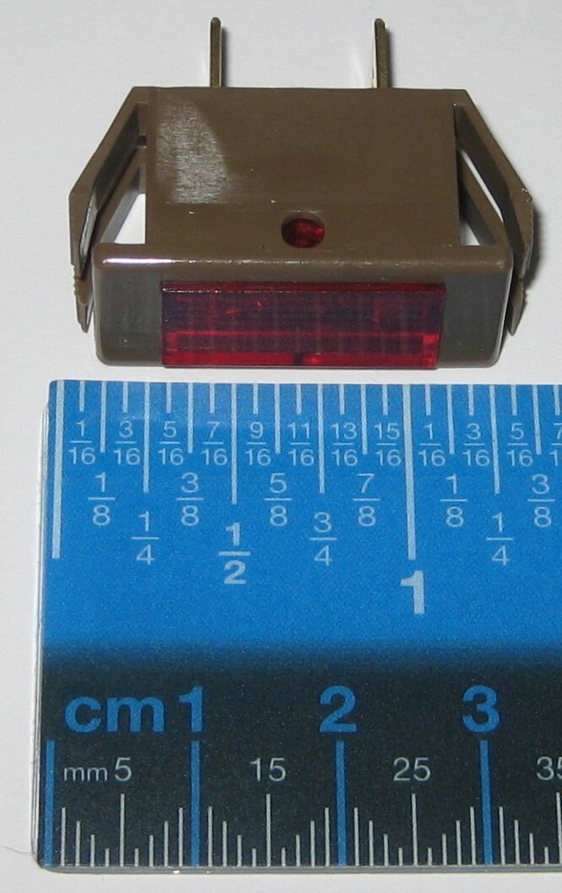 Red Rectangular Panel Mount Indicator Light - 125V - 0.25" Terminals - Chicago