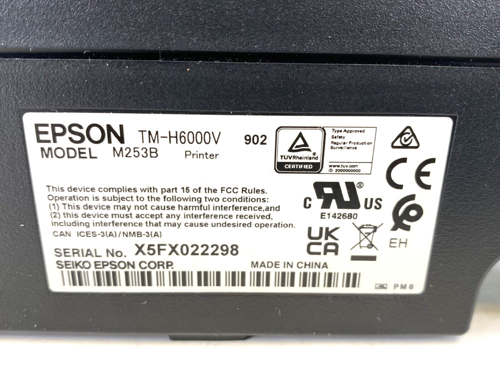 Epson TM-H6000V Thermal Receipt Printer Multifunction M253B